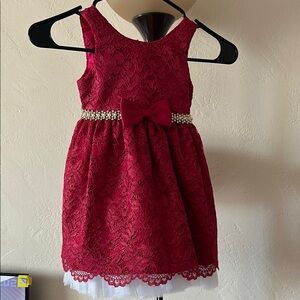 Elegant Red Lace Kids Dress